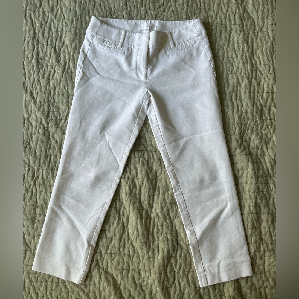 White Women's Slim Cropped Pants
